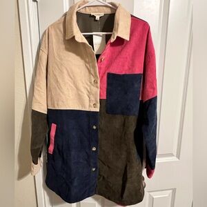 Oversized corduroy shacket